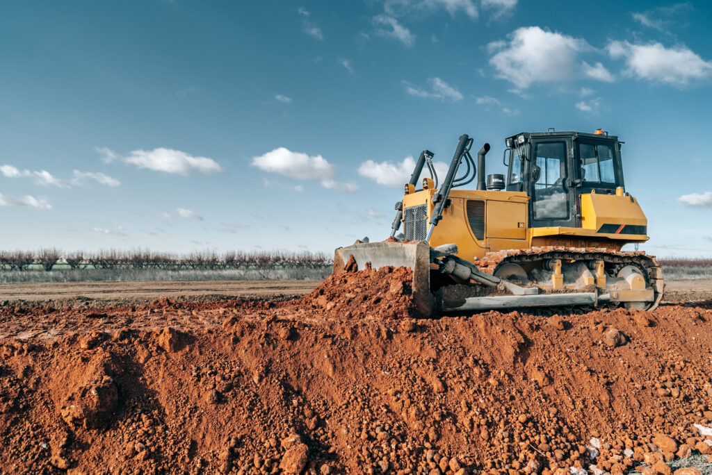 bulldozer working at construction site