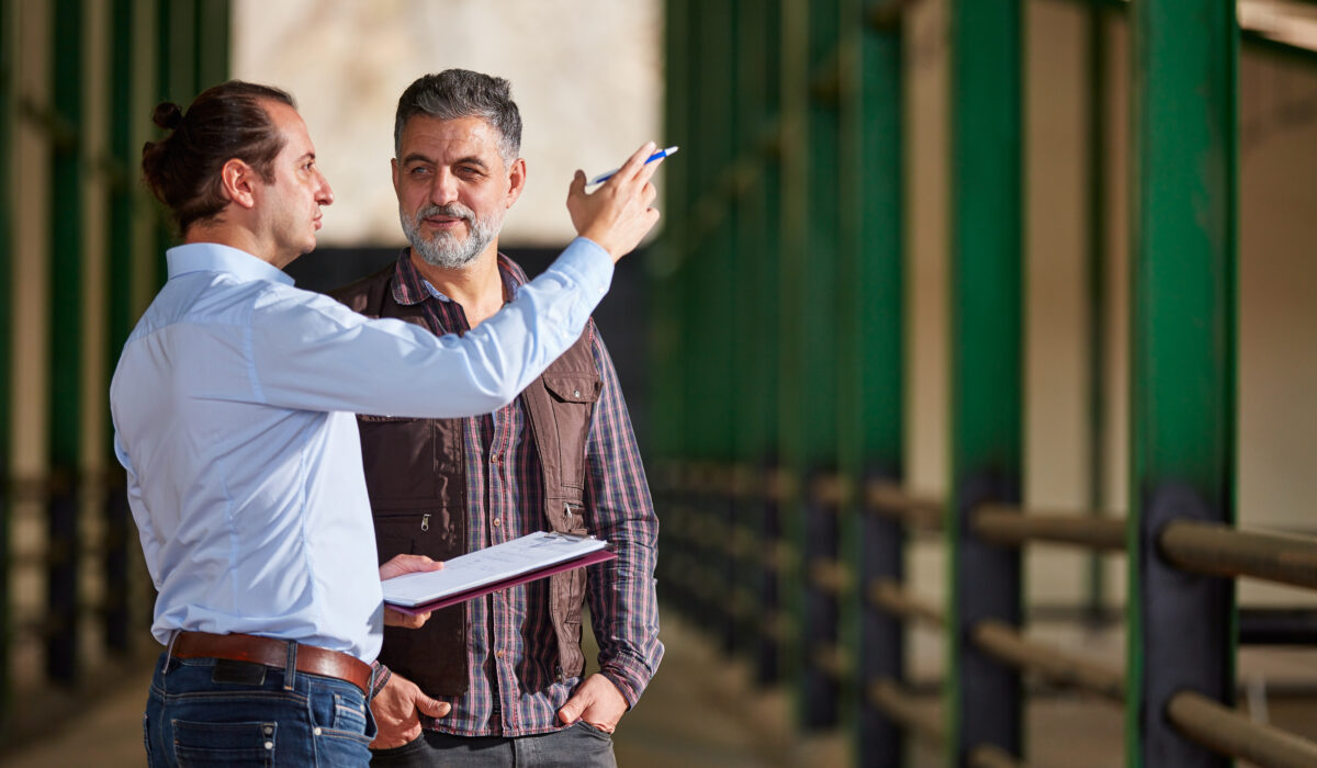 Farmer and Bank Manager talking