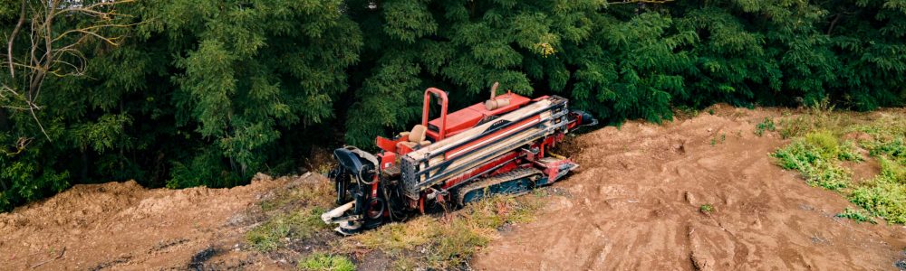 horizontal directional drill at construction site